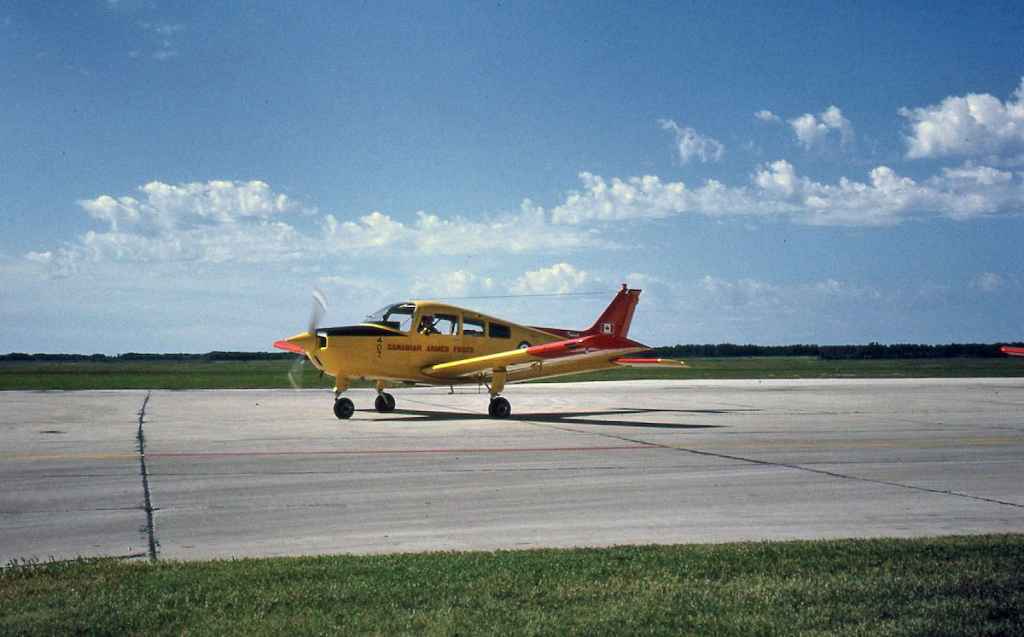 Canadian Armed Forces Beech Muskateer 13407 at CFB Moose Jaw July 1971.