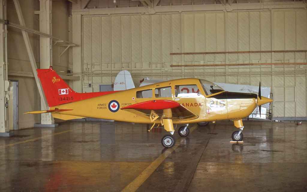 Canadian Armed Forces Beech Muskateer 134215 at CFB Moose Jaw September 1974.