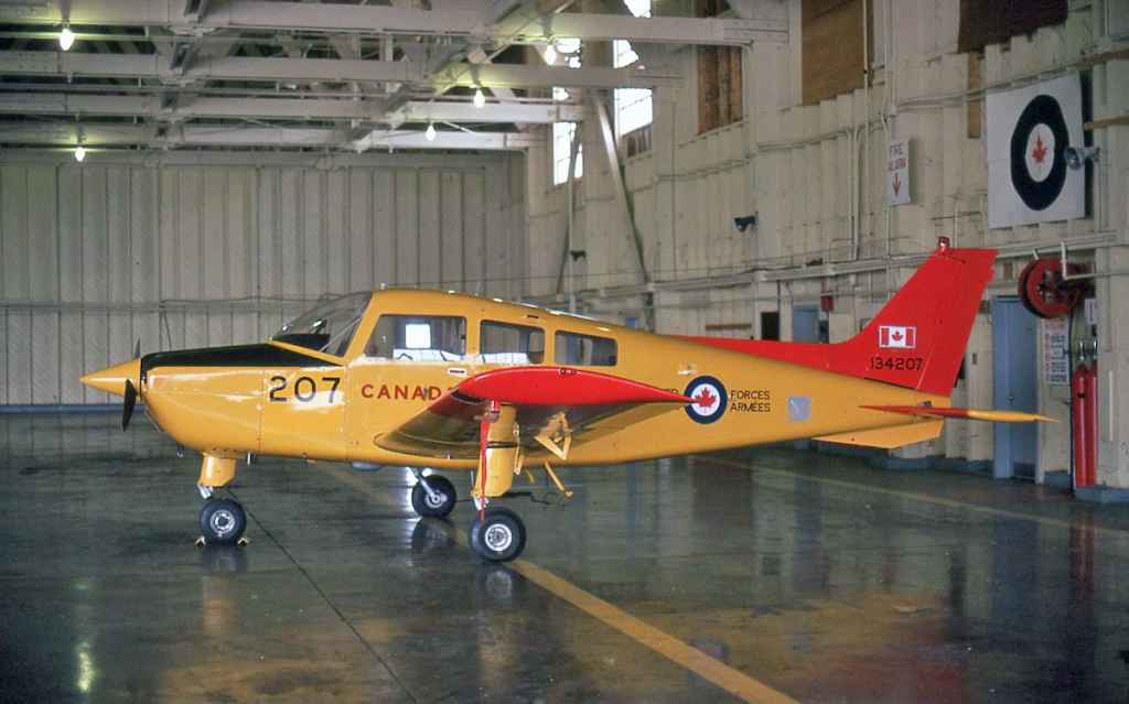 Canadian Armed Forces Beech Muskateer 134207 at CFB Moose Jaw September 1974.
