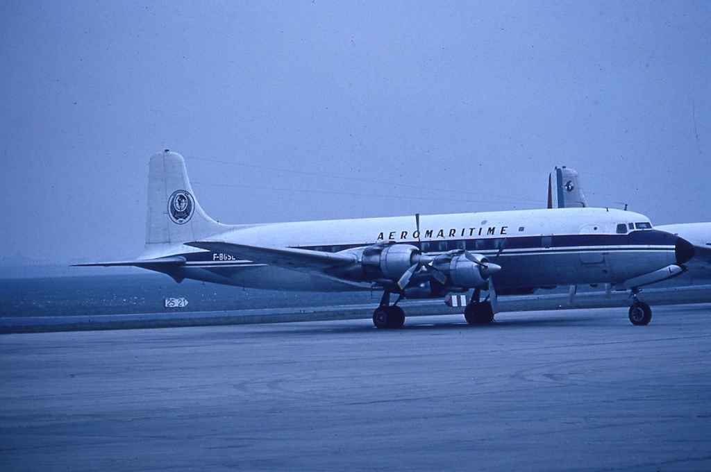 Aeromaritime DC-6 F-BGSL at Paris Orly circa early 1970s.