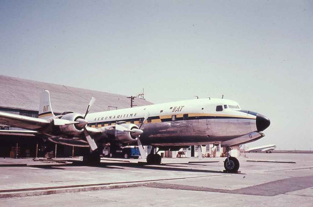 UAT Aeromaritime DC-6 F-BAMS circa early 1960s.