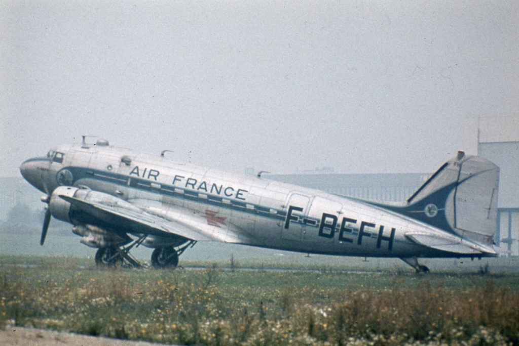 Air France DC-3 F-BEFH operating for the French Post Office circa mid to late 1960s.