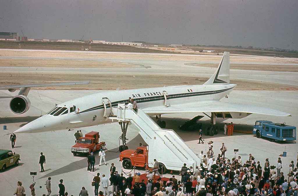 Air France Concorde F-WTSA at Dallas circa 1973, being serviced and ground handled by Braniff International. It is possible the Concorde was being demonstrated to Braniff as there appears to be a very large media presence to meet the aircraft, which suggests this might be the first ever visit of a Concorde aircraft to Dallas.