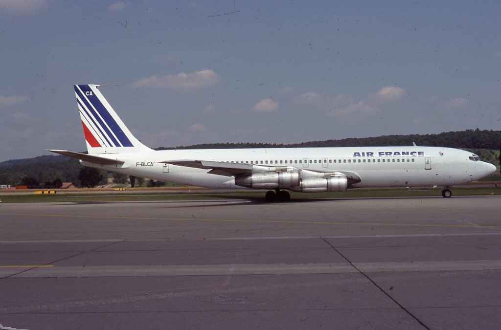 Air France 707-328B F-BLCA at Zurich Kloten in August 1978.