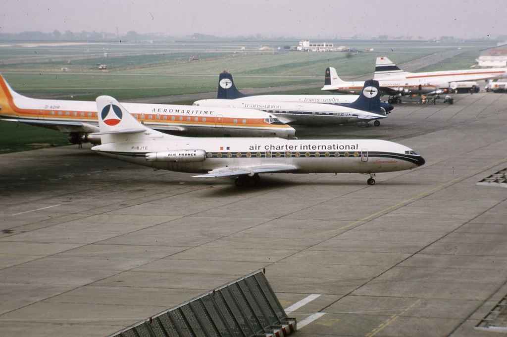 Air Charter International Se210 Caravelle F-BJTE at Paris Orly in September, 1971.