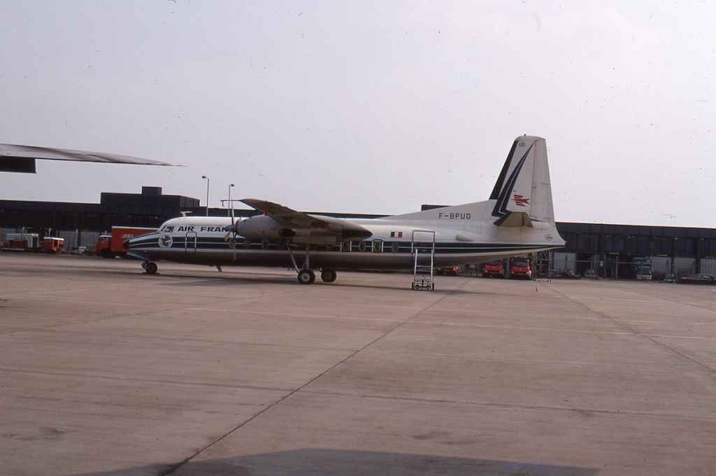 Air France Fokker F27-500 F-BPUD at London Heathrow August 1972.
