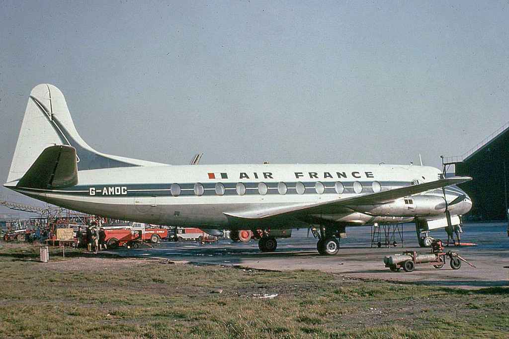 Air France Viscount 700 G-AMOG short term lease from Cambrian circa mid 1960s.