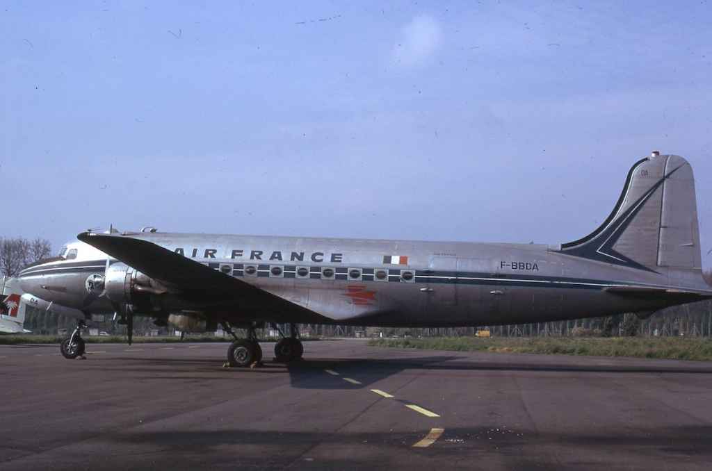 Air France DC-4 F-BBDA beautiful kodachrome slide circa mid 1960s.