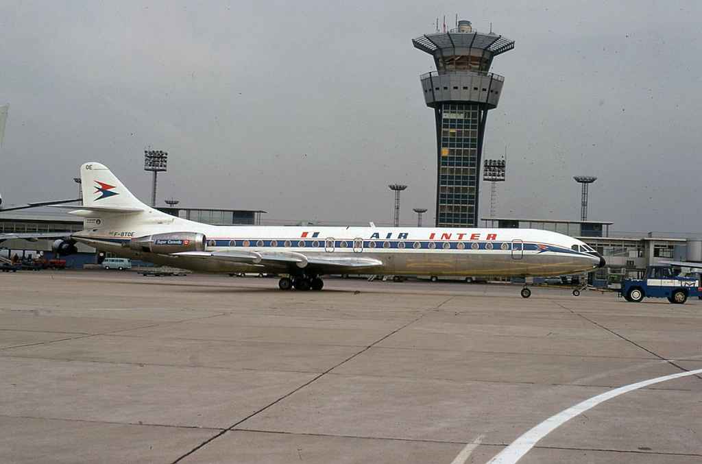 Air Inter Se210 Caravelle 12B F-BTOE at Paris Orly April 1973.