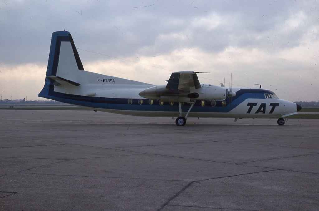 TAT Fokker F27 F-BUFA March 1973.