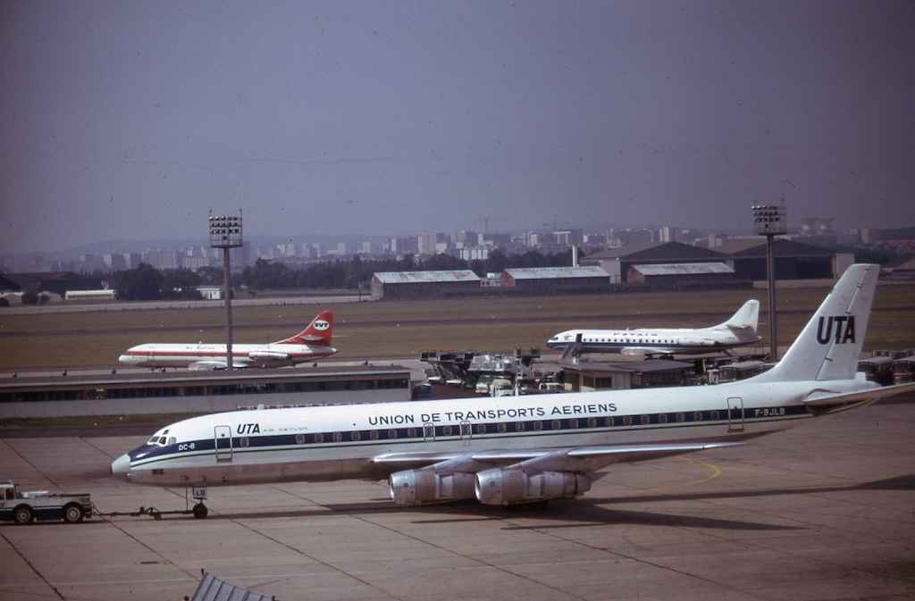 Union De Transports Aeriens DC-8-54 F-BJLB at Paris Orly circa early 1970s.