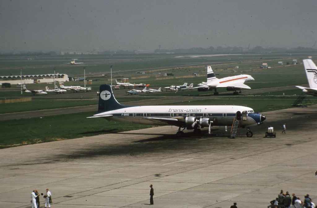 Trans-Union DC-6 F-BRID at Paris Orly August 1971.