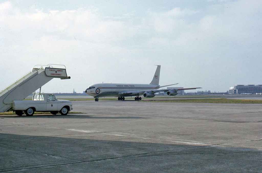 Canadian Armed Forces Boeing 707 CC-137 13704 at Vancouver September 1973.