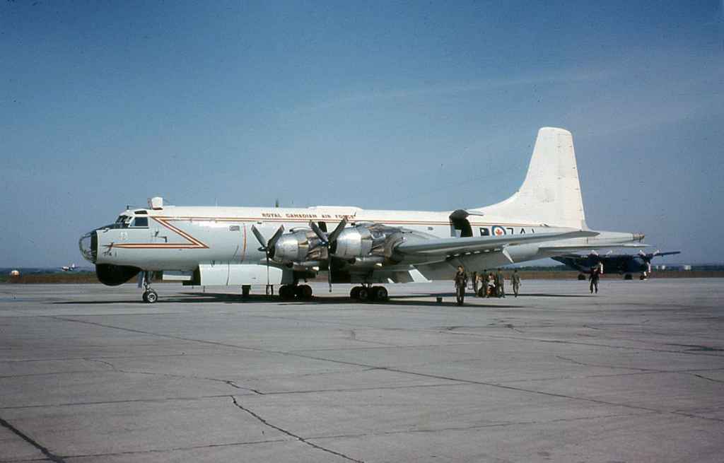 RCAF Royal Canadian Air Force Canadair Argus 10741 at CFB Namao June 1969.