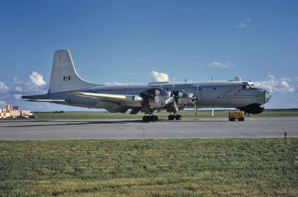 Canadian Armed Forces Canadair Argus 10710 at CFB Namao July 1971.