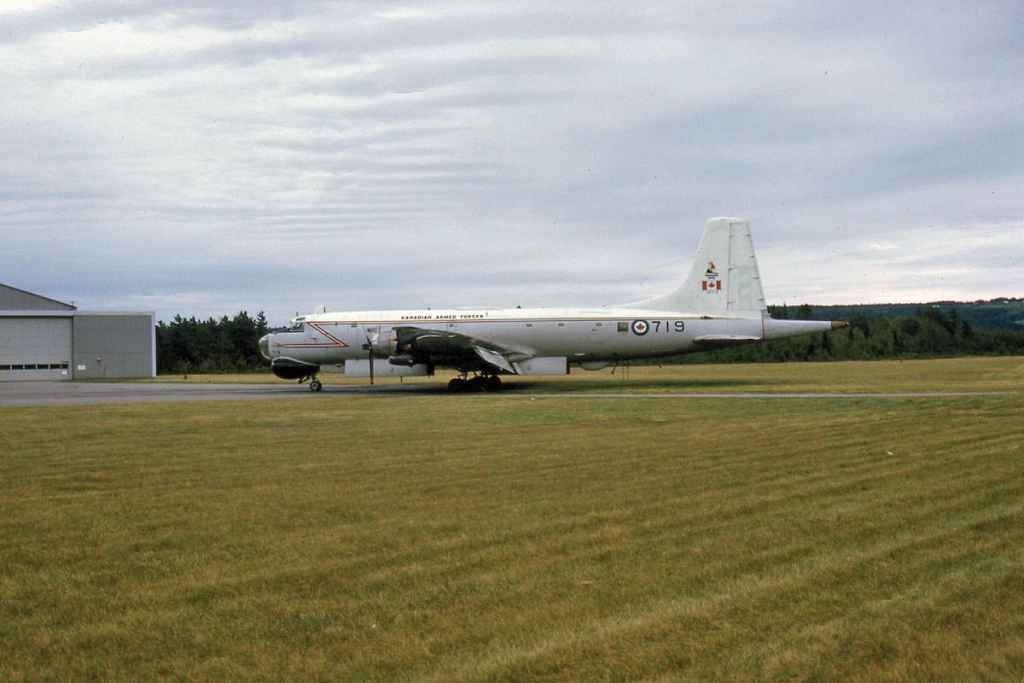 Canadian Armed Forces Canadair Argus 10719 at Greenwood NS September 1973.
