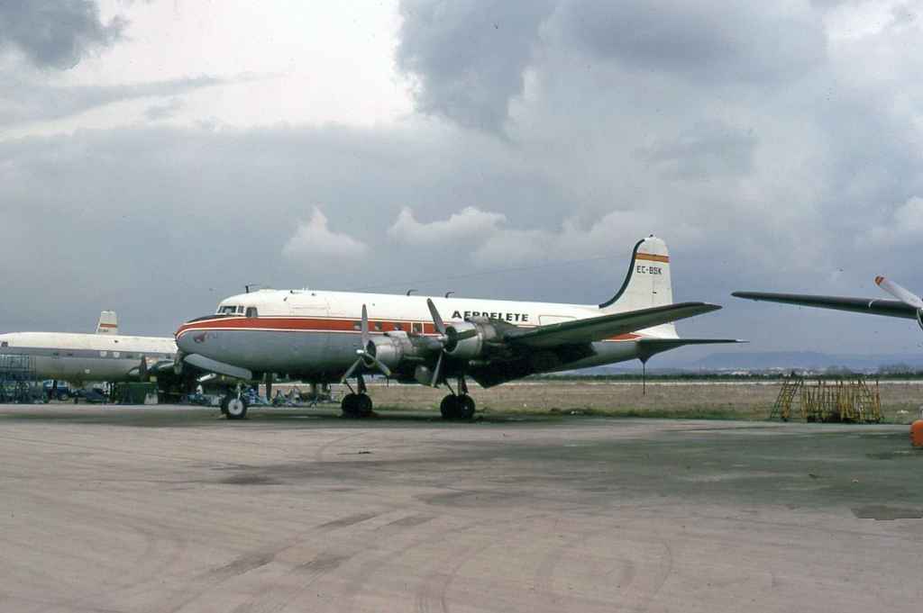 Aeroflete DC-4 EC-BSK at Madrid March 1973.