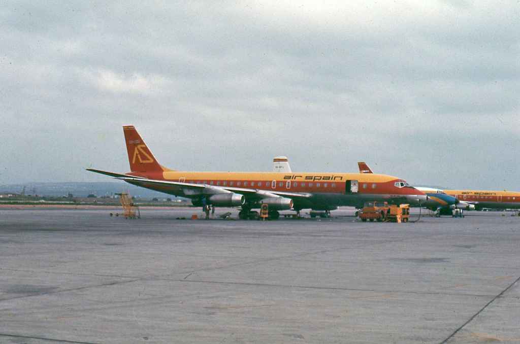 Air Spain DC-8-21 EC-BXR at Palma November 1972.