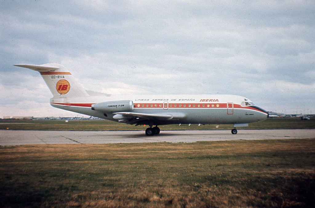 IBERIA Fokker F28 EC-BVA early 1970s location not known.