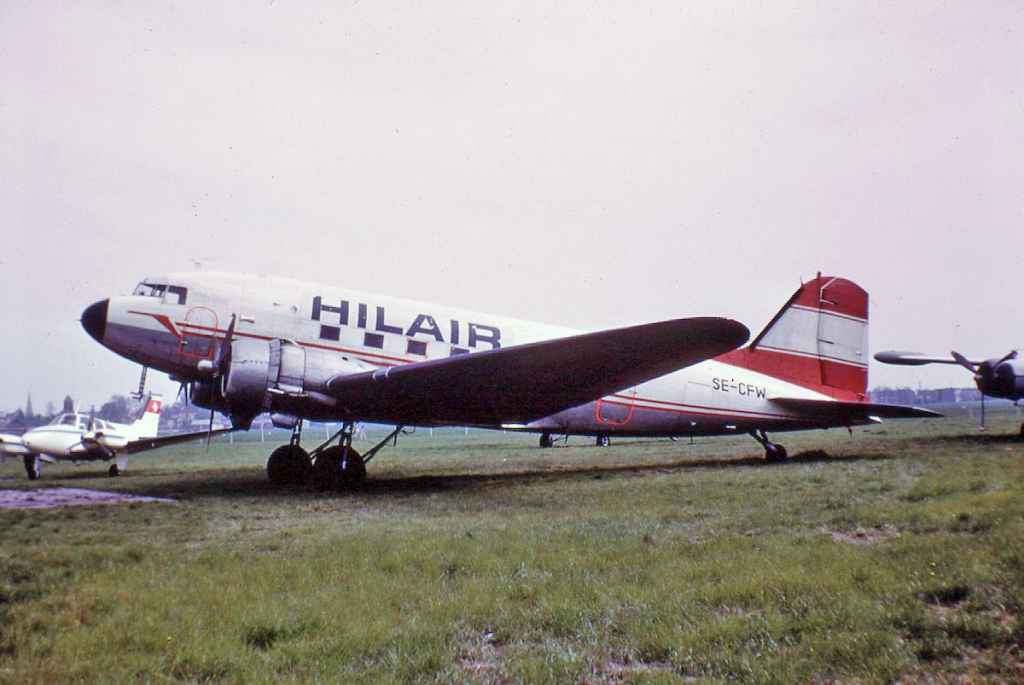 Hilair DC-3 SE-CFW late 1960s location not known.