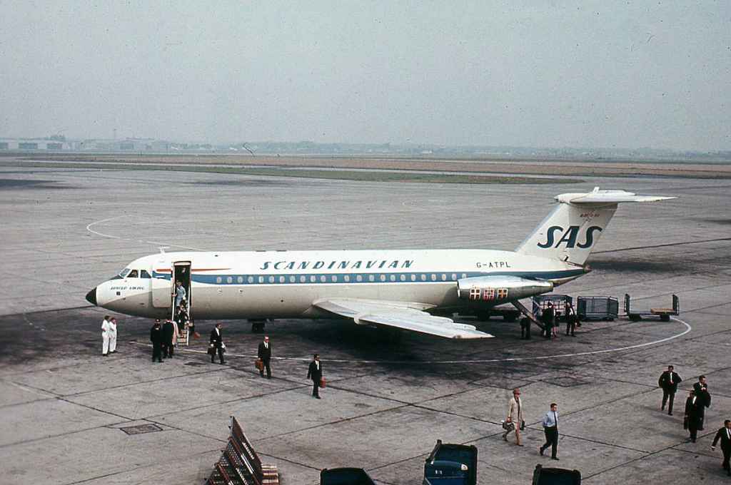 SAS BAC One Eleven G-ATPL circa late 1960s location not known.