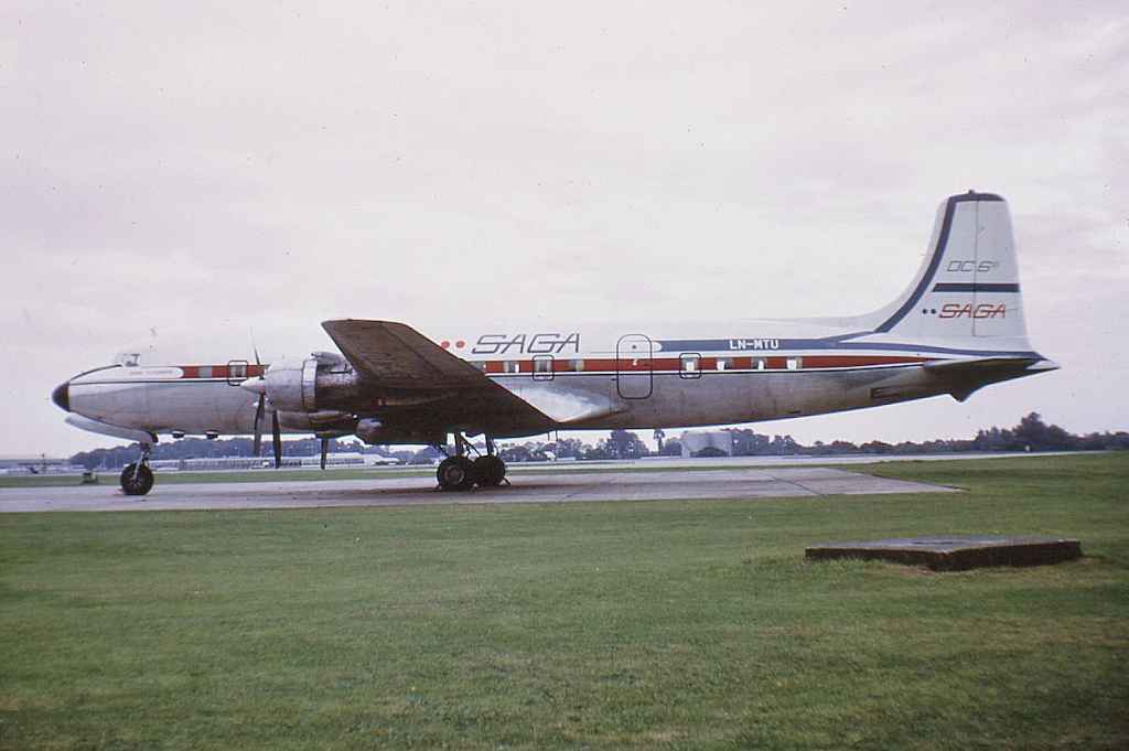 SAGA DC-6B LN-MTU circa mid to late 1960s.