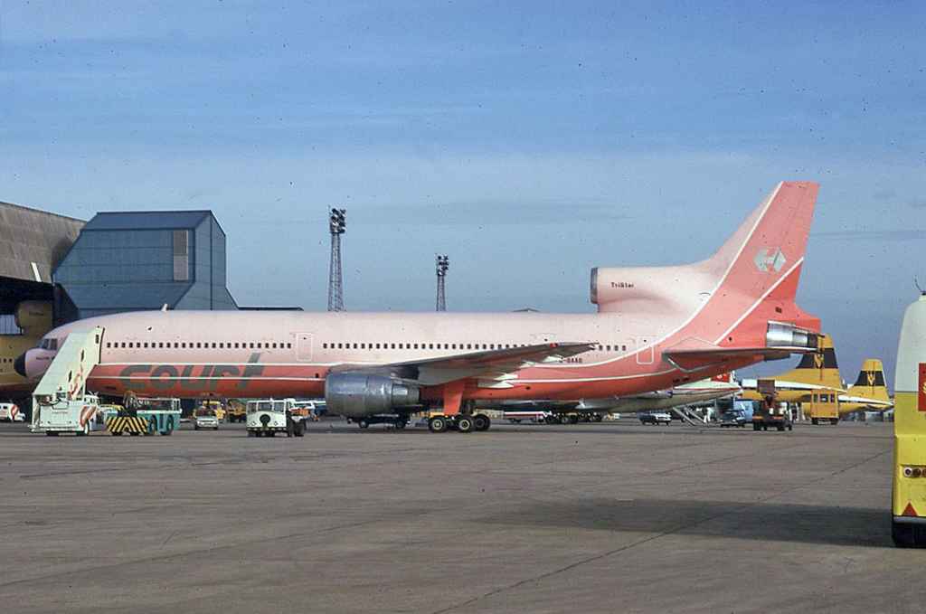 Court Line L-1011 G-BAAB at Luton airport November 1973.