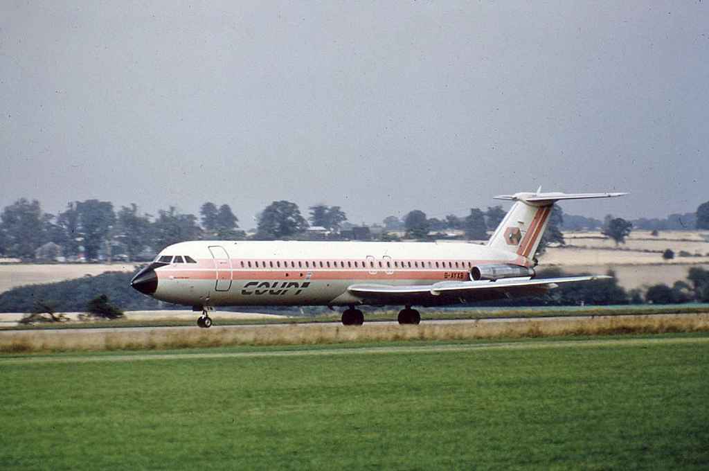 Court Line BAC One Eleven G-AYXB circa 1972.