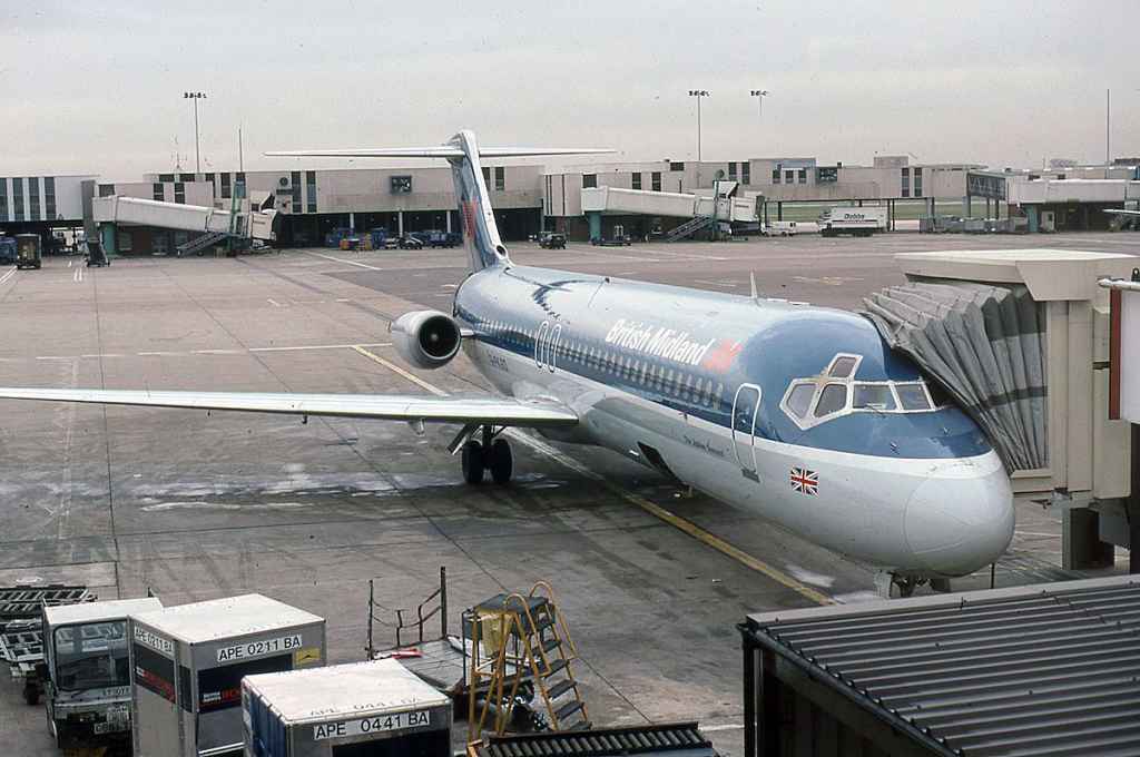 British Midland Airlines DC-9-30 G-PKBD at London Heathrow March 1994.