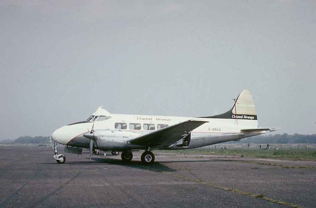 Channel Airways De Havilland Dove G-ANVU circa mid 1960s location not known.