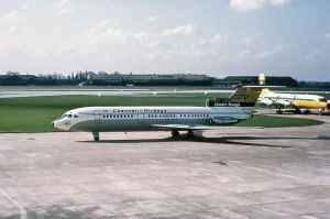 Channel Airways Trident II G-AVYB February 1971 location not known.