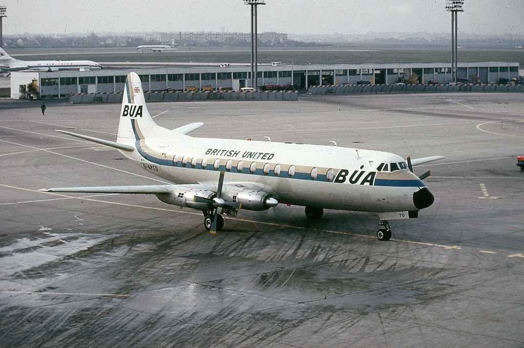 British United Airways Vickers Viscount G-APTD at Paris Orly circa mid 1960s.
