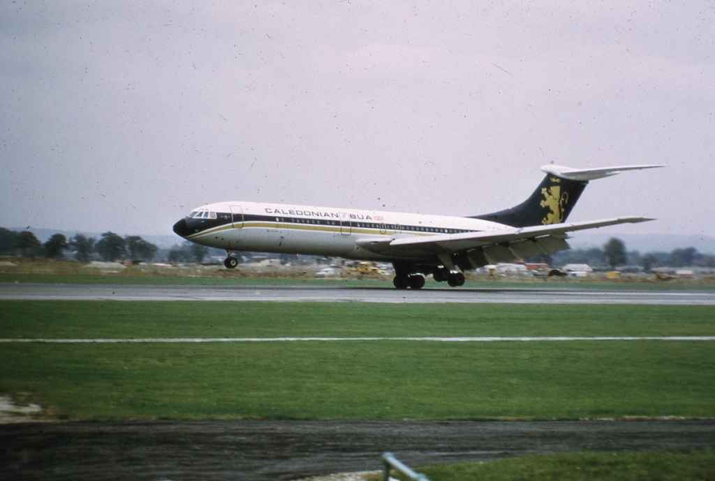 British Caledonian VC-10 reg not visible landing Gatwick June 1972.