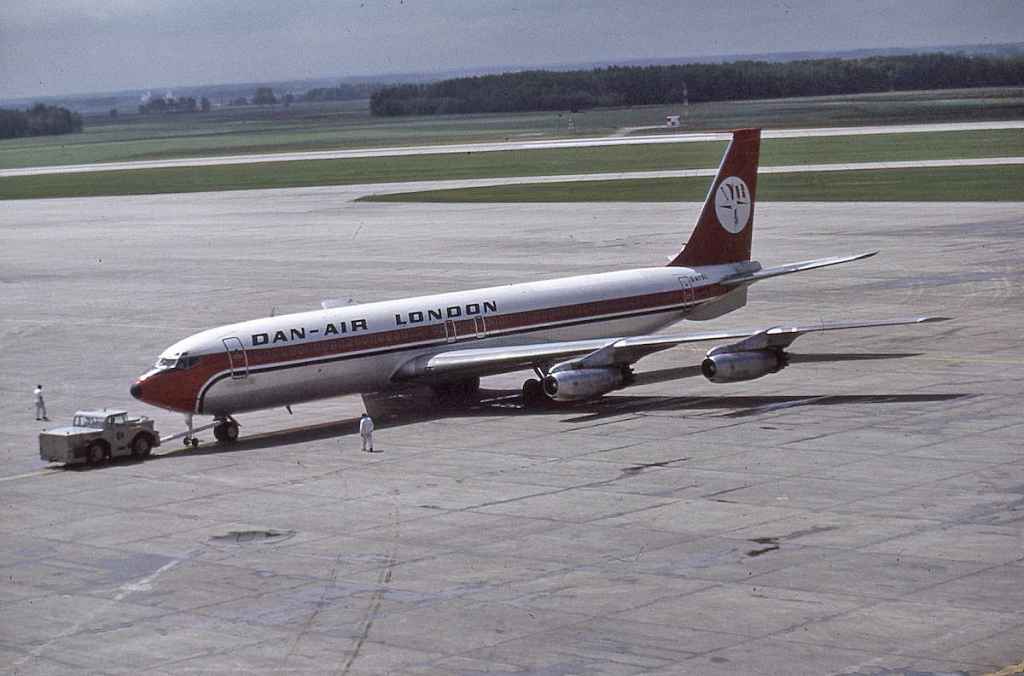 Dan-Air London Boeing 707-321 G-AYSL operating an IT charter from Toronto in June 1972.