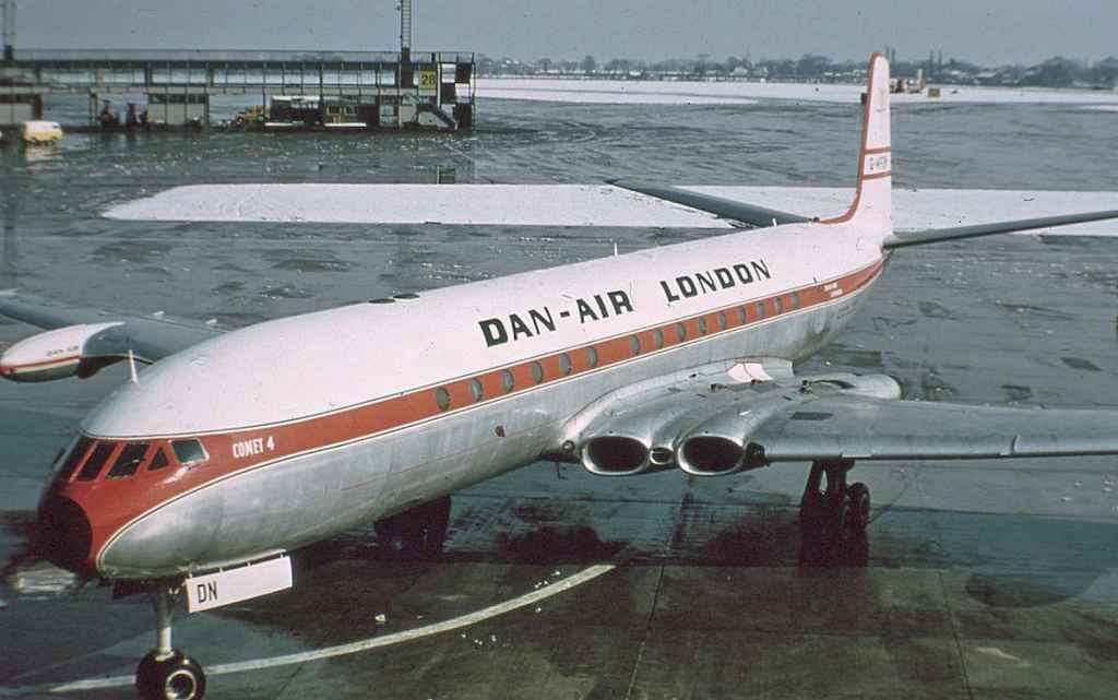 Dan-Air London Comet 4 G-APDN at London Gatwick circa late 1960s.