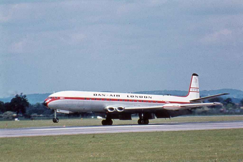 Dan-Air London Comet 4 G-APDN possibly at Palma circa early 1970s.