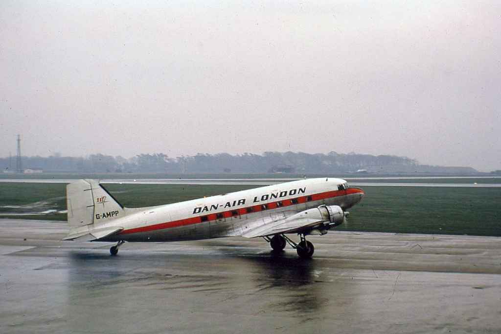 Dan-Air London DC-3 G-AMPP circa mid 1960s location not known.
