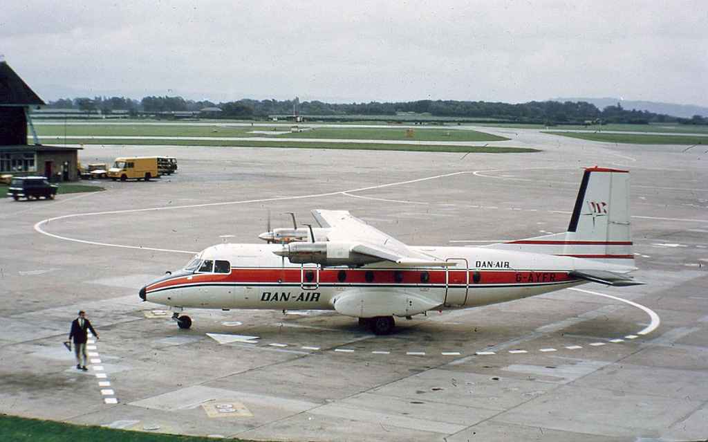 Dan-Air Nord 262 G-AYFR Feb 1971 location not known.