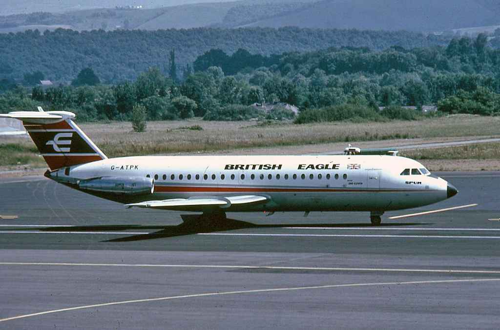 British Eagle BAC One Eleven G-ATPK circa 1968.