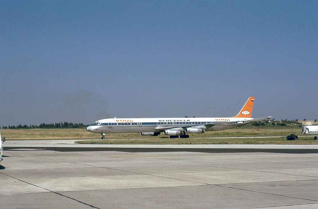VIASA DC-8-63 YV-C-VIA at Madrid June 1974.