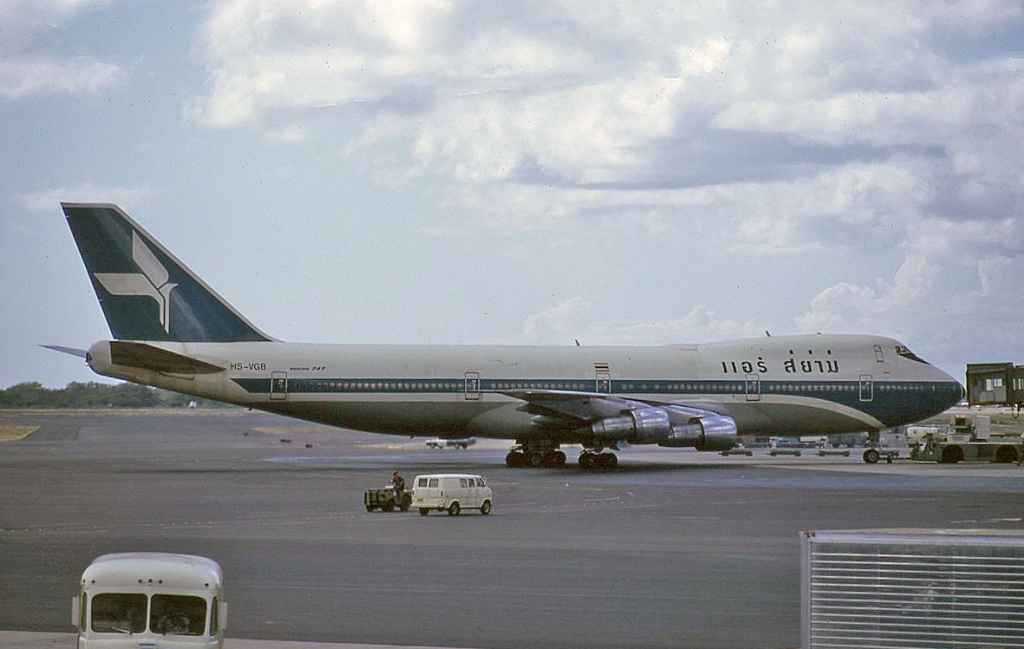 Air Siam 747 classic HS-VGB at Honolulu February 1974.