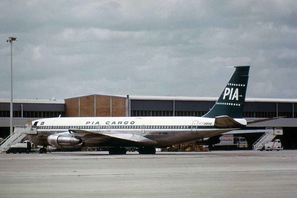 Pakistan International Cargo 707-320C AP-AWD circa early 1970s location not known.