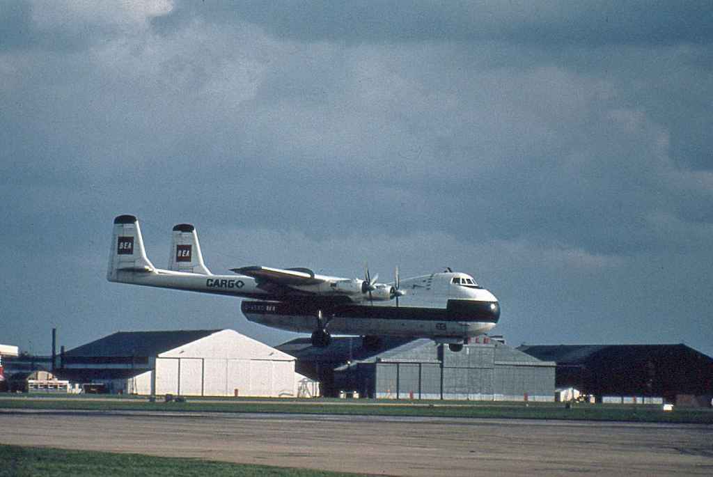 BEA Argosy G-ASXO Heathrow 1960s.