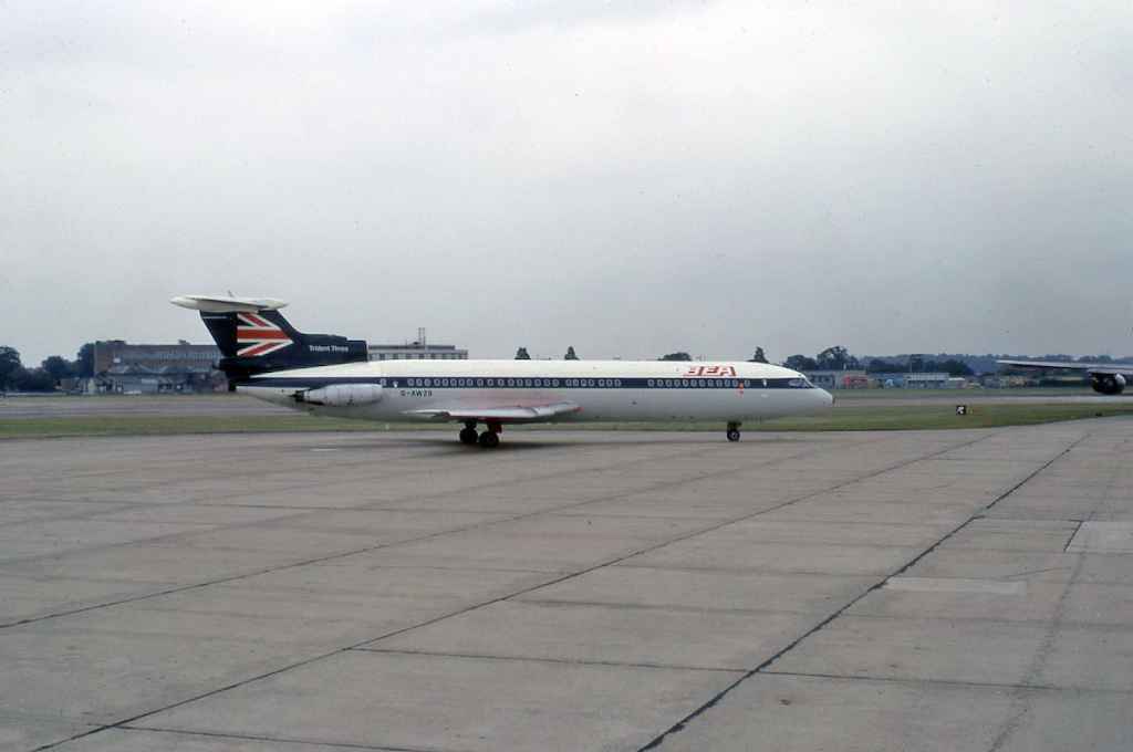BEA Trident 3B G-AWZD Heathrow August 1972.