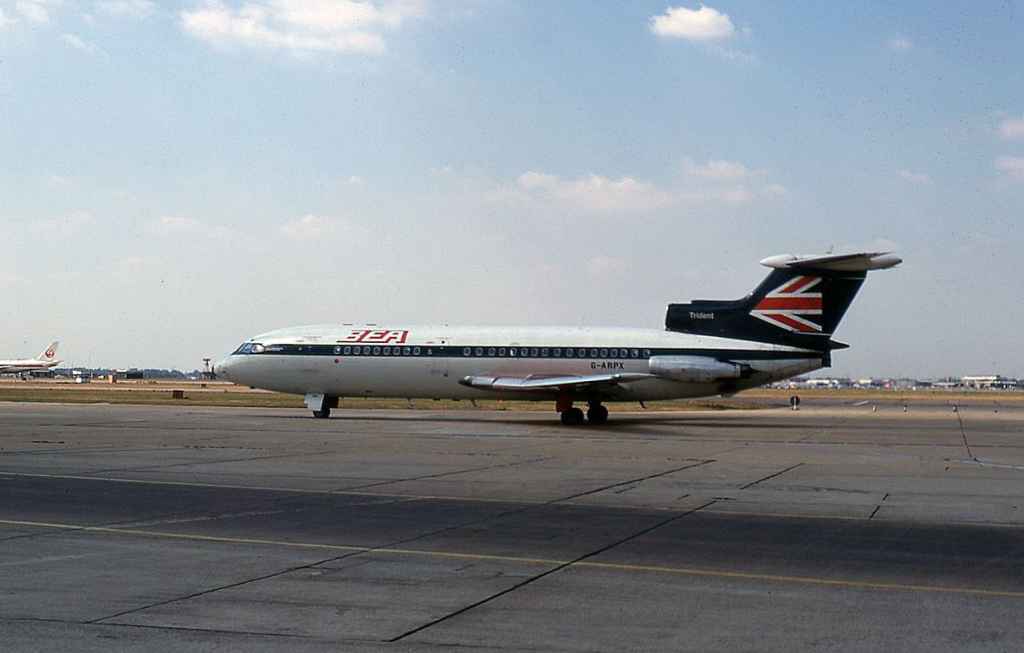 BEA Trident 1C G-ARPX Heathrow August 1972.
