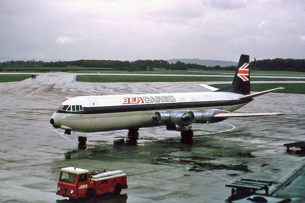 BEA Cargo Vanguard G-APEM MARCH 1971.