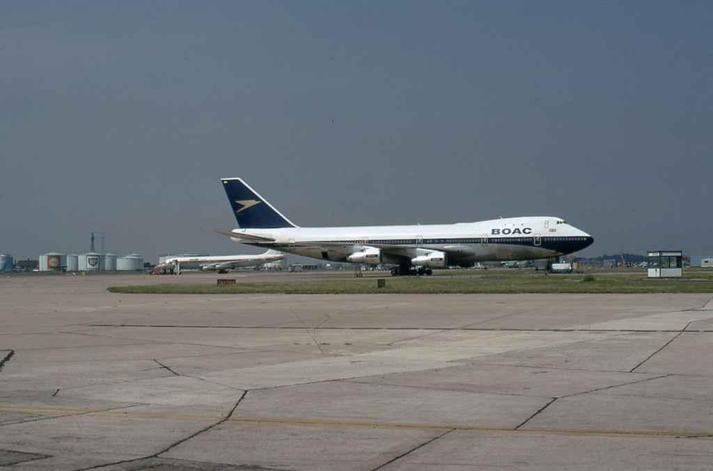 BOAC 747-136 G-AWNC Heathrow July 1973.