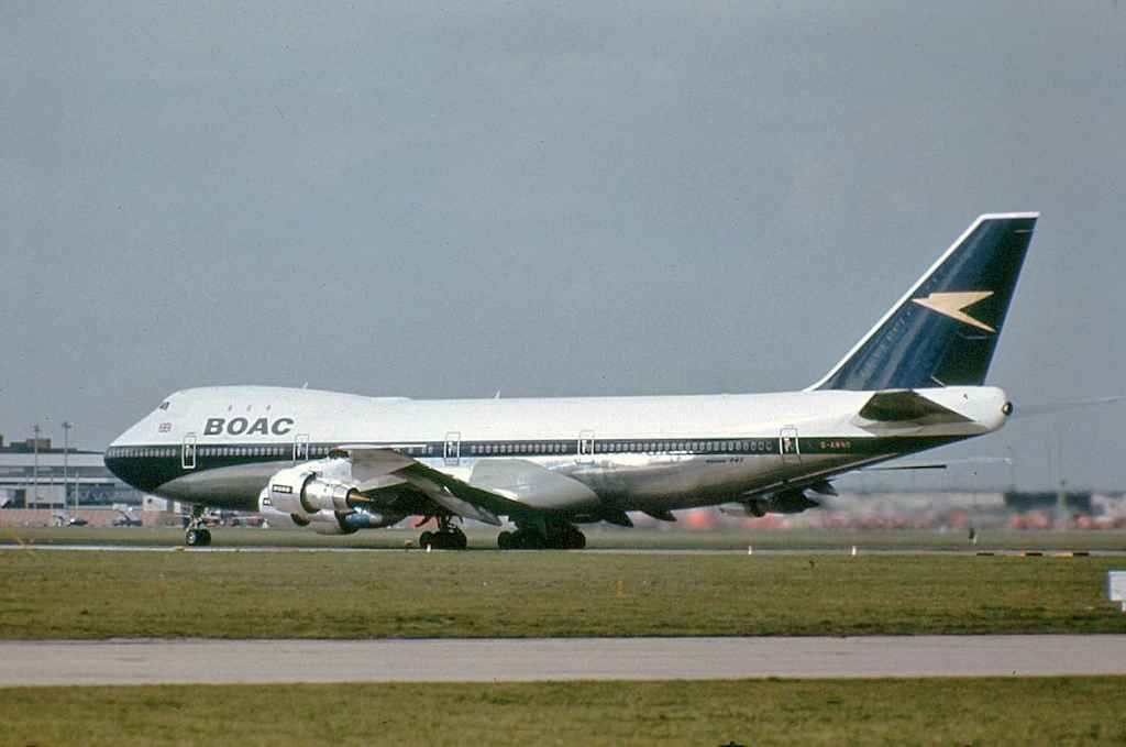 BOAC 747-136 G-AWND Heathrow 1973.