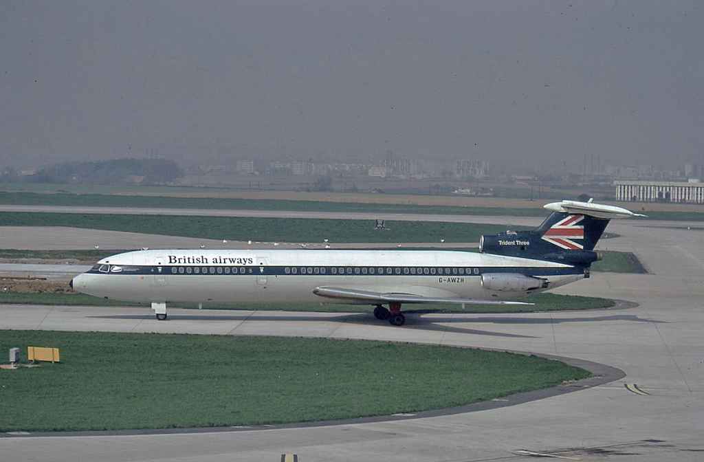 British Airways Trident 3C G-AWZH 1970s Paris