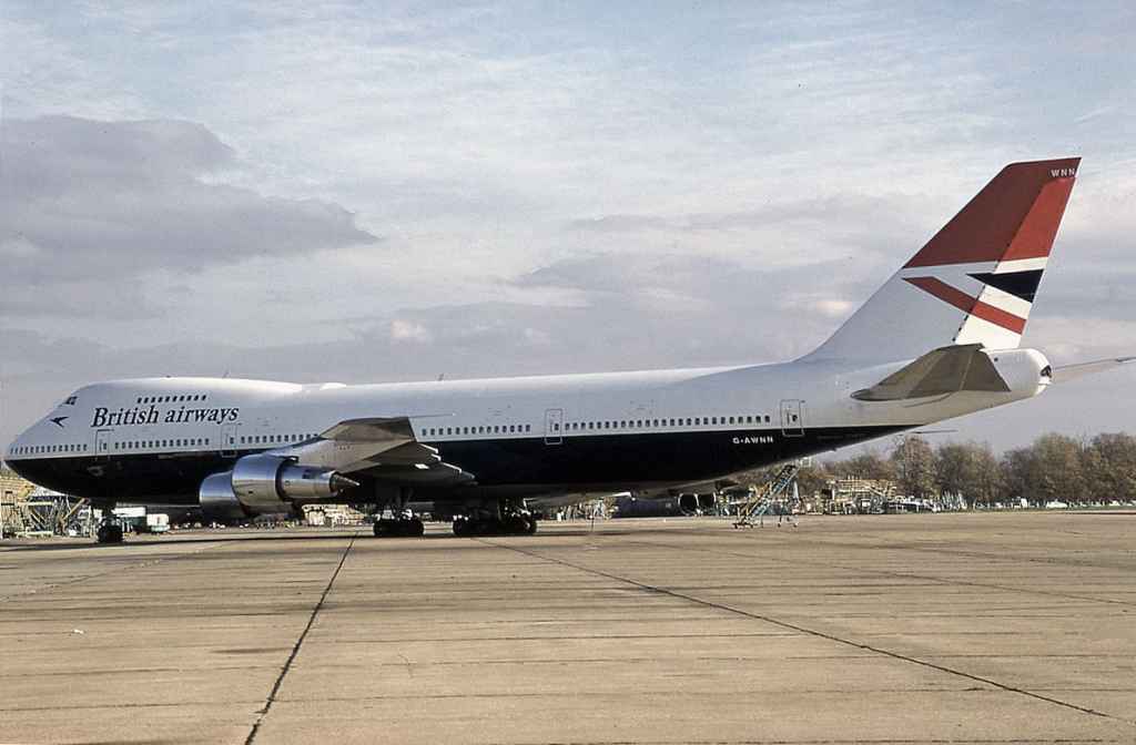 British Airways 747 G-AWNN LHR circa 1975